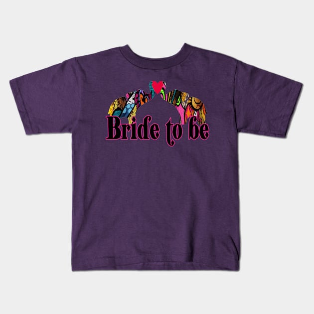 Bride to be Love elephant retro design Kids T-Shirt by artbyomega